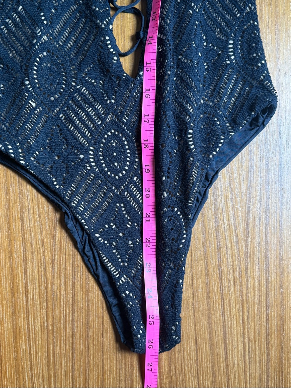Beach Bunny Black Crochet Lace-Up One Piece Swimsuit | XS (or S) - Picture 6 of 7